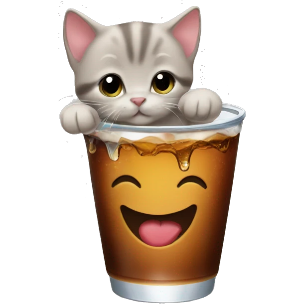 a kitten drinking cola emoji