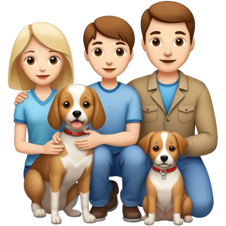mum dad child baby and a dog emoji