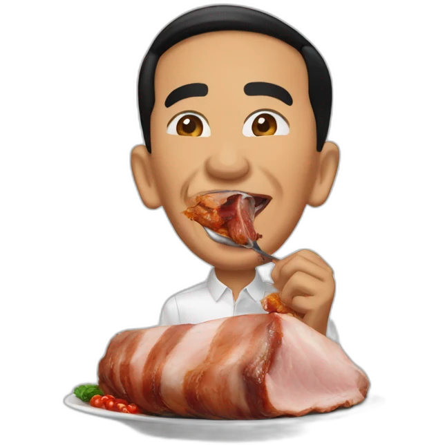Jokowi eats roast pork emoji
