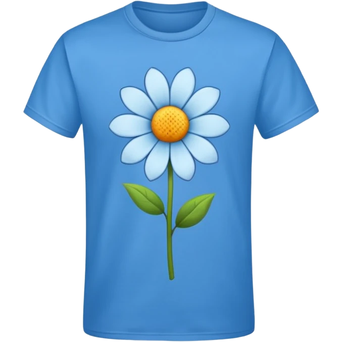Blue  t shirt flower emoji