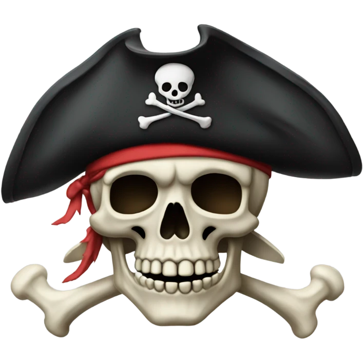 Pirate Skeleton, dark emoji