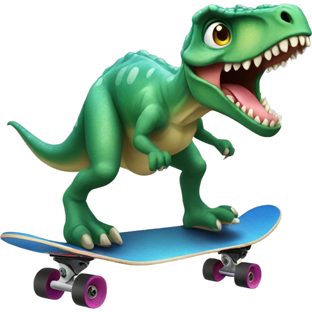 dinosaur riding a skateboard emoji