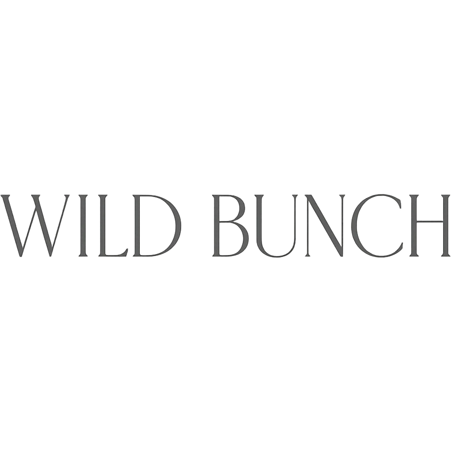 modern grey wordmark of WILD BUNCH with thin, graceful lines, luxury feel emoji