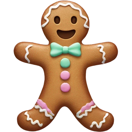 Pastel gingerbread man emoji