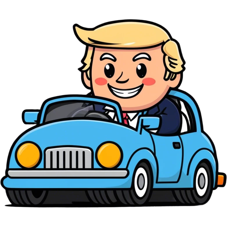 Trump on a car emoji