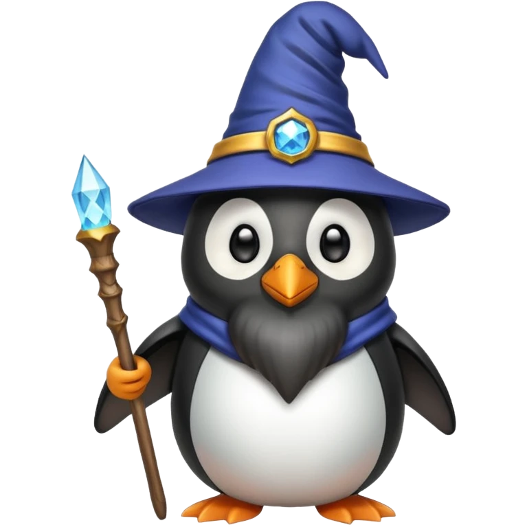 Penguin being a wizard emoji