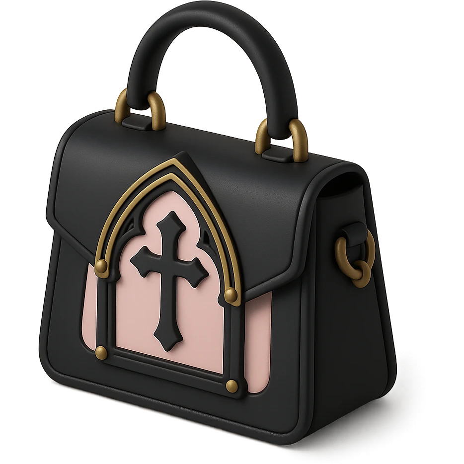 pink and black gothic purse emoji