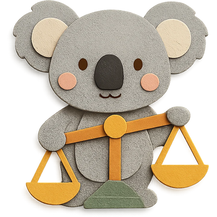 koala with a scale emoji