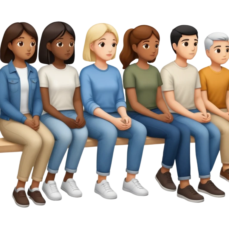 row of people facing away sitting  emoji
