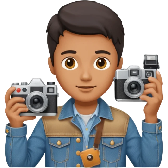 Photographer with vintage film camera emoji