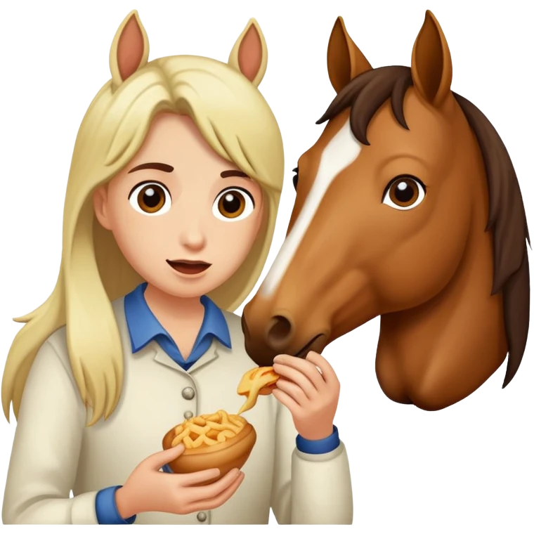 Person eating a live horse emoji