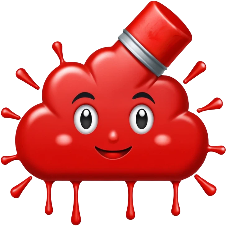 Сделай красное граффити, надпись "CNS" emoji