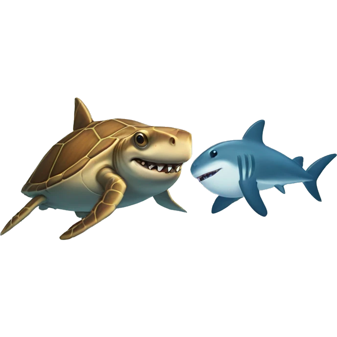 Shark and a turtle  emoji