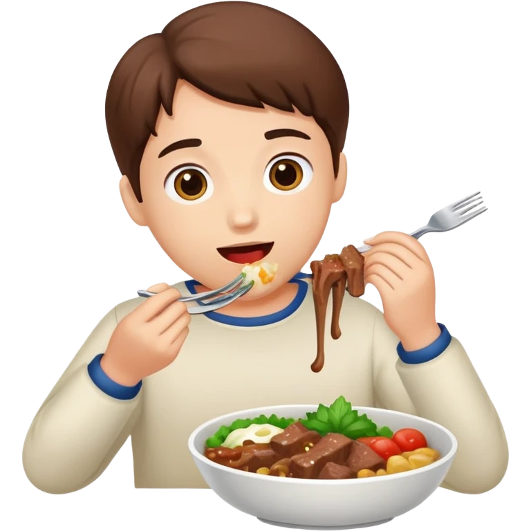 eating beef bowl emoji