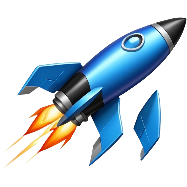 Rocket, dark black blue, inclined 🚀 emoji