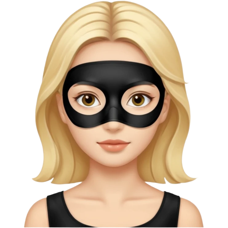 young woman with black facial treatment mask, skincare style. emoji