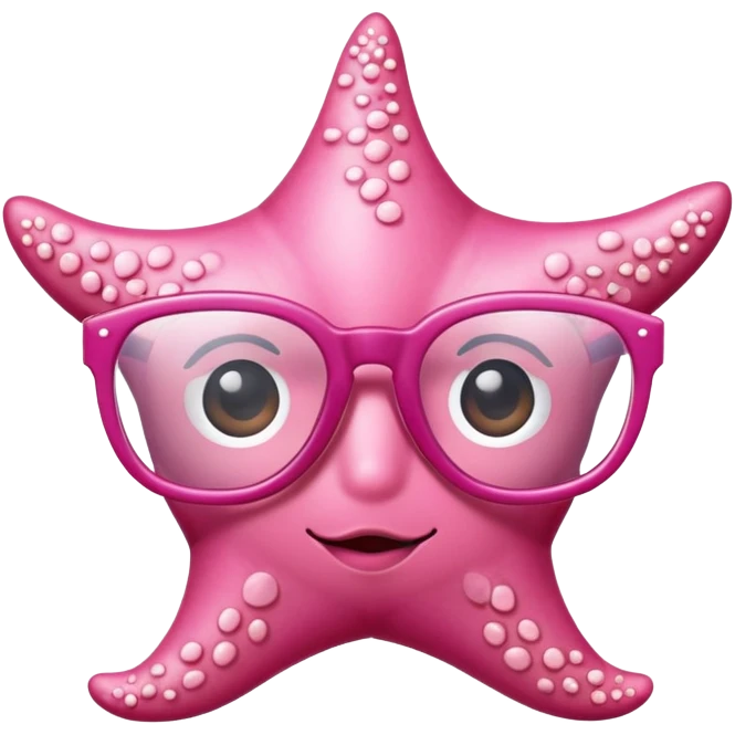  Pink Seastar wearing glasses  emoji