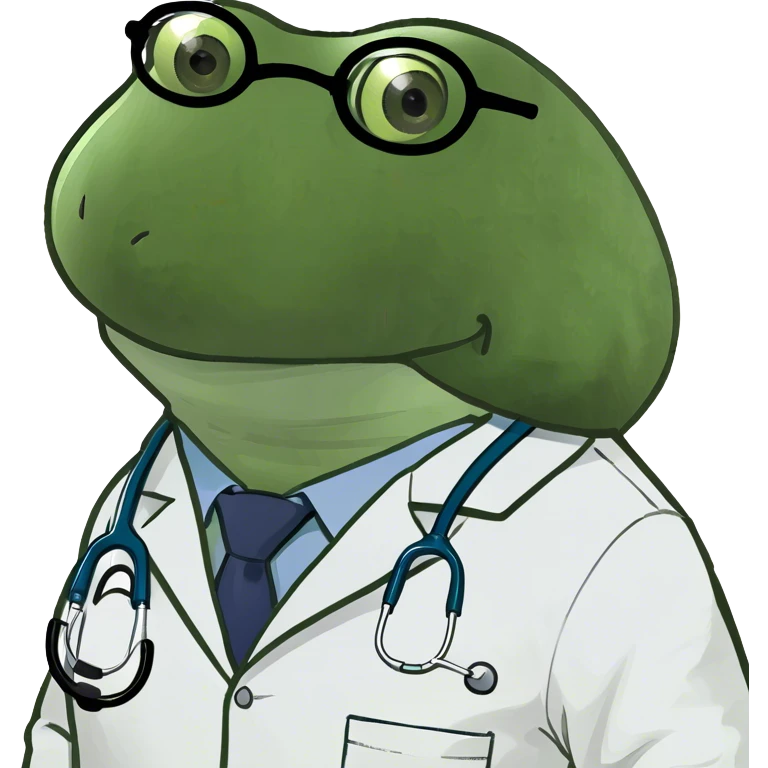 bufo wearing a doctor outfit emoji