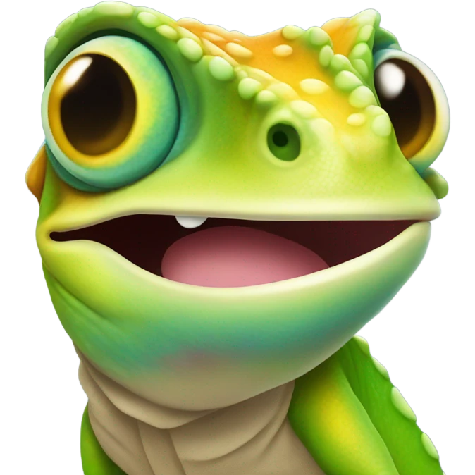 smile chameleon face emoji