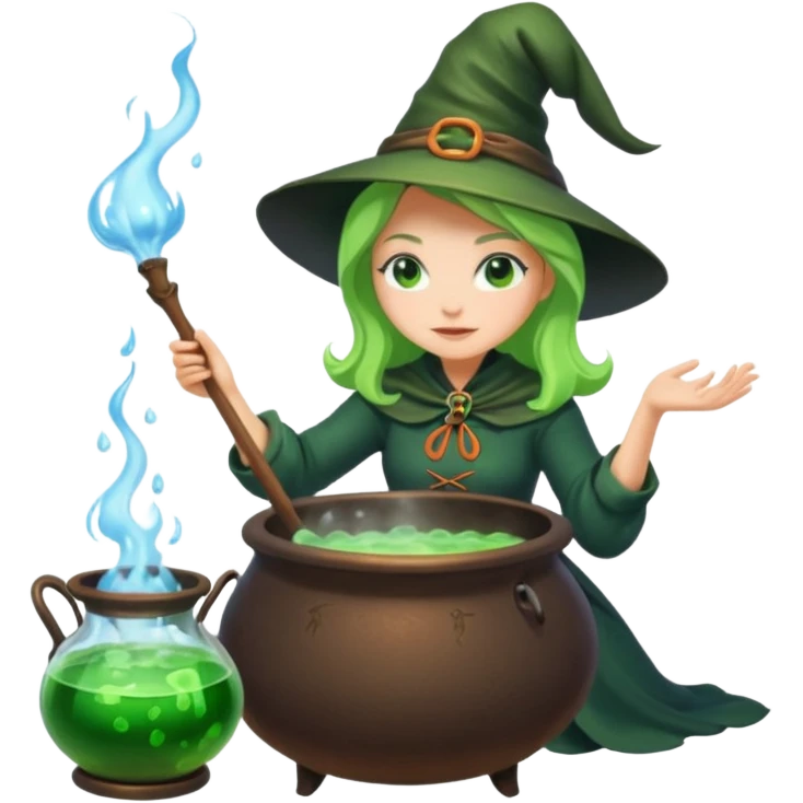 green witch cooking potion emoji