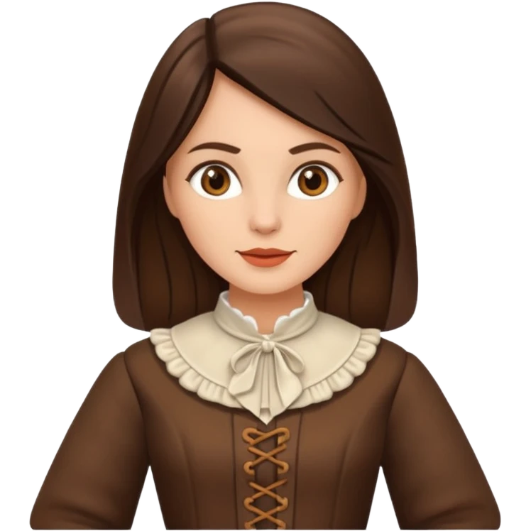 brunette woman with traditional brown dutch clothing emoji