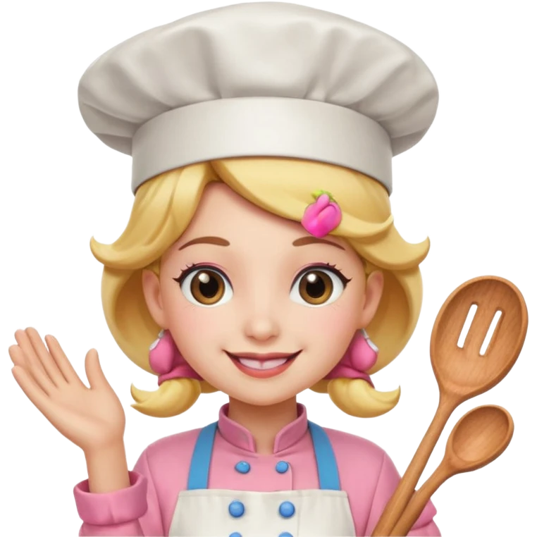 Pink chef princess peach emoji