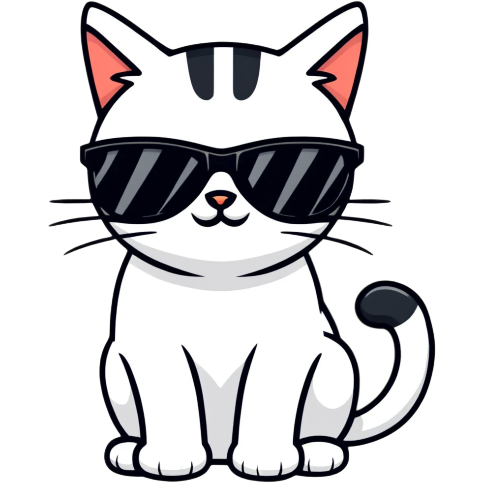 Cat with sunglasses emoji