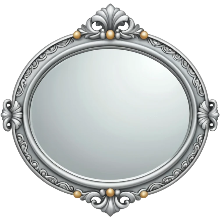 silver elegant mirror with handle with a lot of decoration emoji