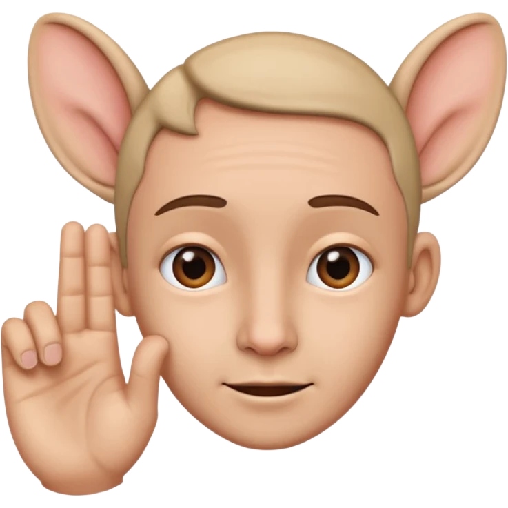orecchio grande con mano dietro  emoji