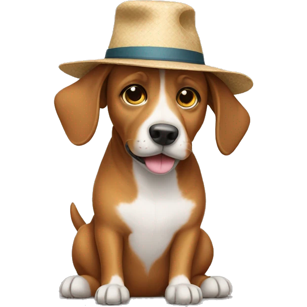 dog wearing a hat emoji