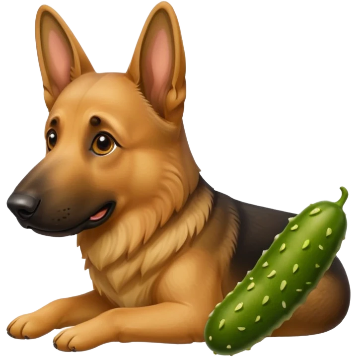 german shephard with a pickle emoji