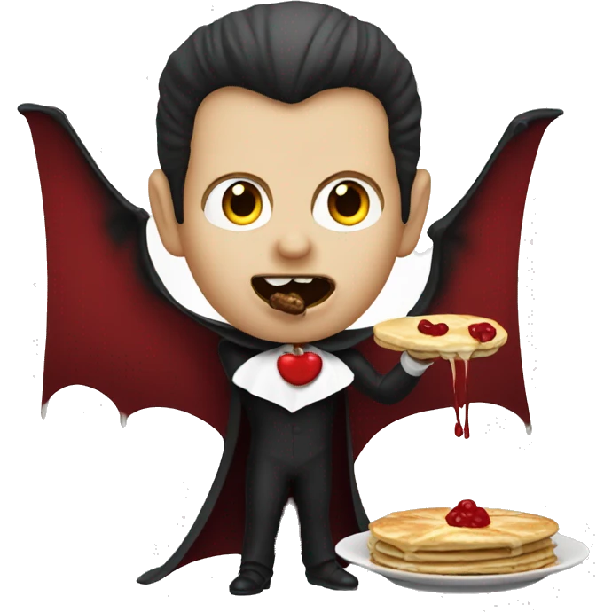 Dracula eating pancakes emoji