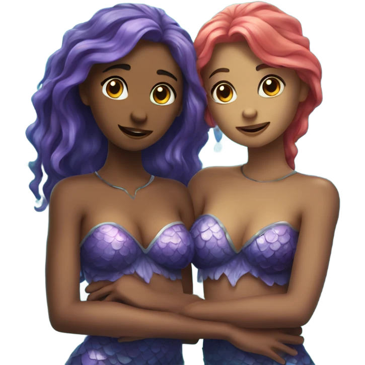 two mermaids in love emoji
