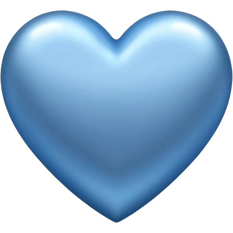 blue heart with a metallic silver finish emoji