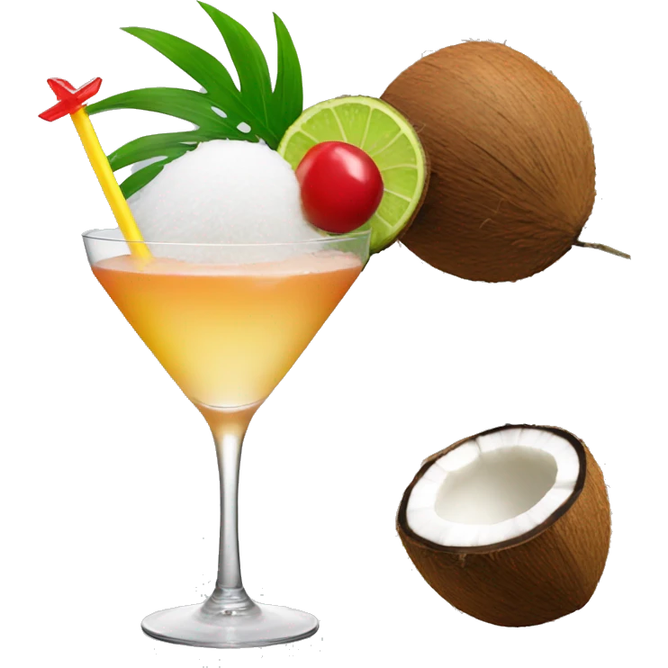 coconut and cocktail emoji