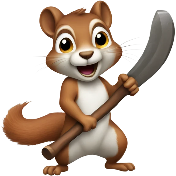 Squirrel holding two tomahawks emoji