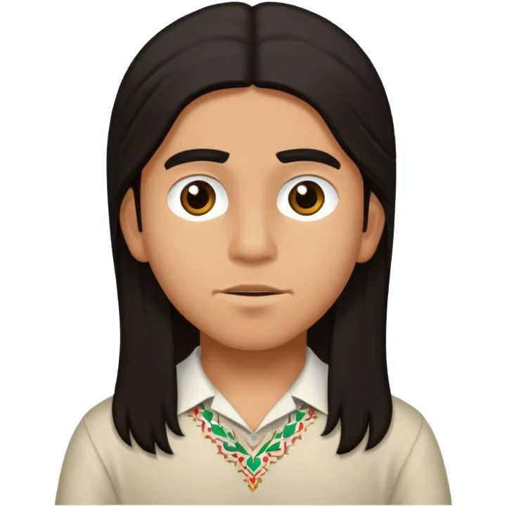 Young Mexican boy with long hair  emoji