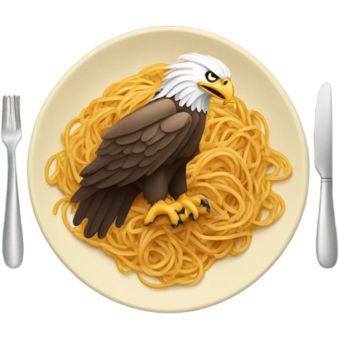 Eagle on a plate of spaghetti  emoji