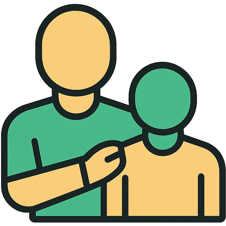 mentorship icon, professional style, green gold and white color scheme, bold and clear, suitable for digital use emoji