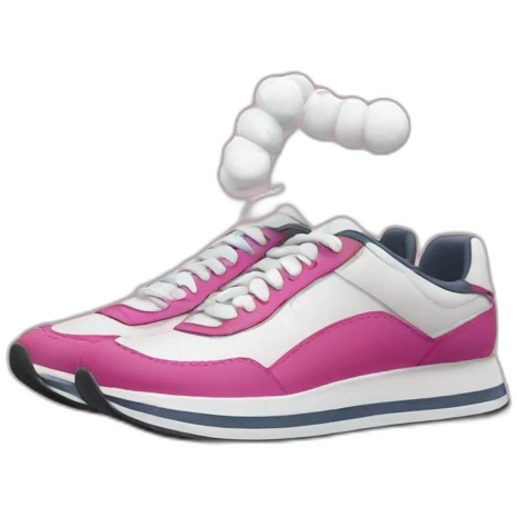 Gum stuck to a woman's sneaker emoji