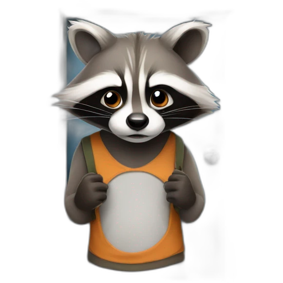 Racoon behind a door emoji
