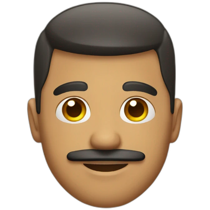 handsome Latino with mustache with a low fade hair cut  emoji