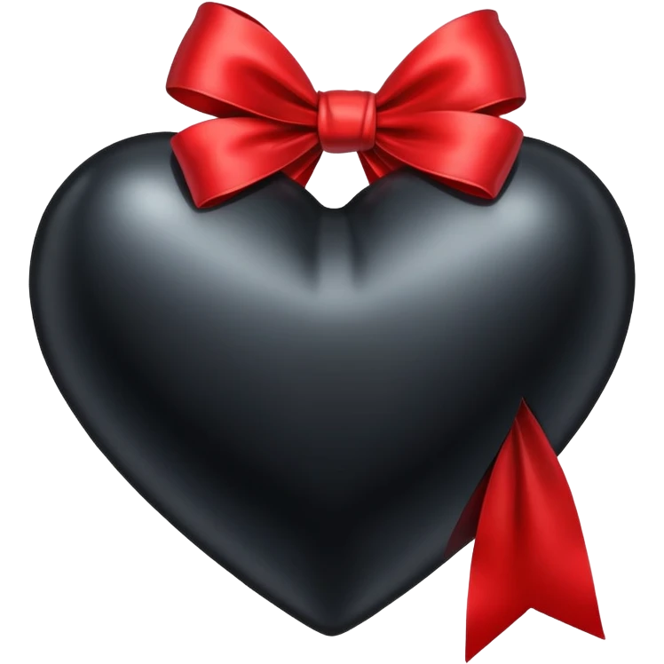black heart with a red bow wrapped around emoji
