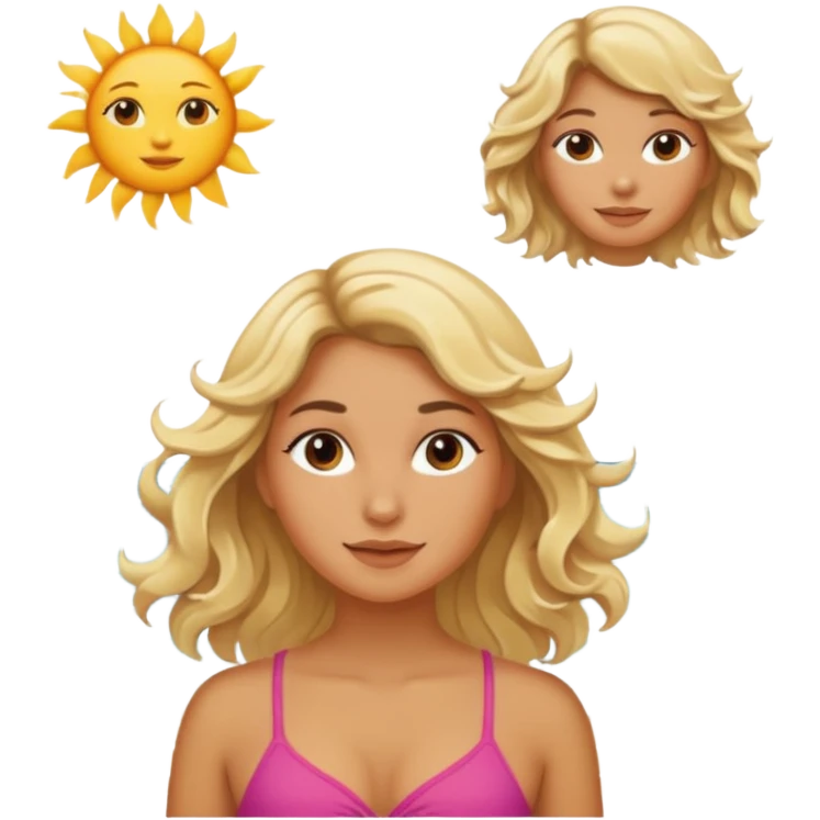 Blonde beachy girl emoji