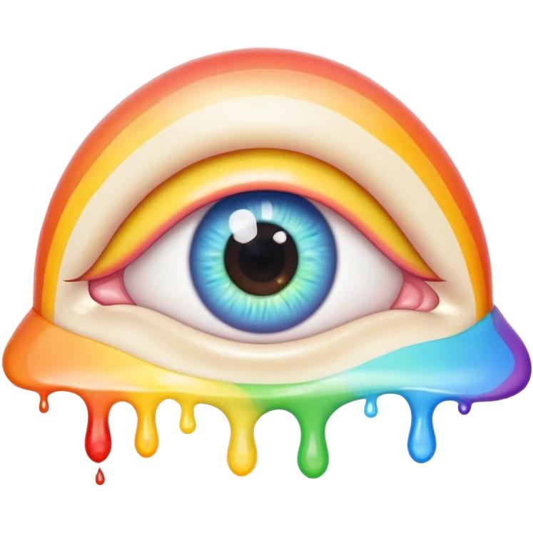 cute melted rainbow eye emoji