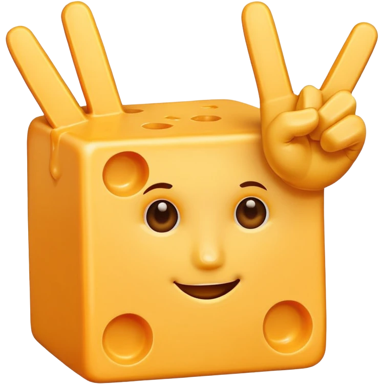 Cheese doing a peace sign  emoji