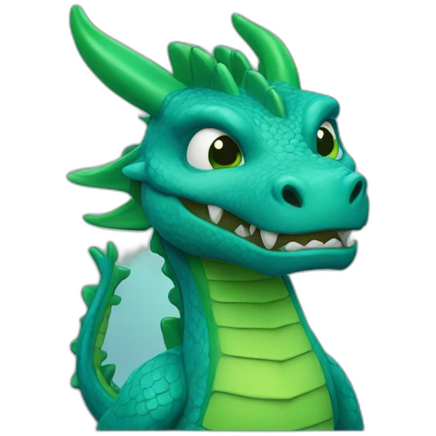 dragon bleu et vert emoji