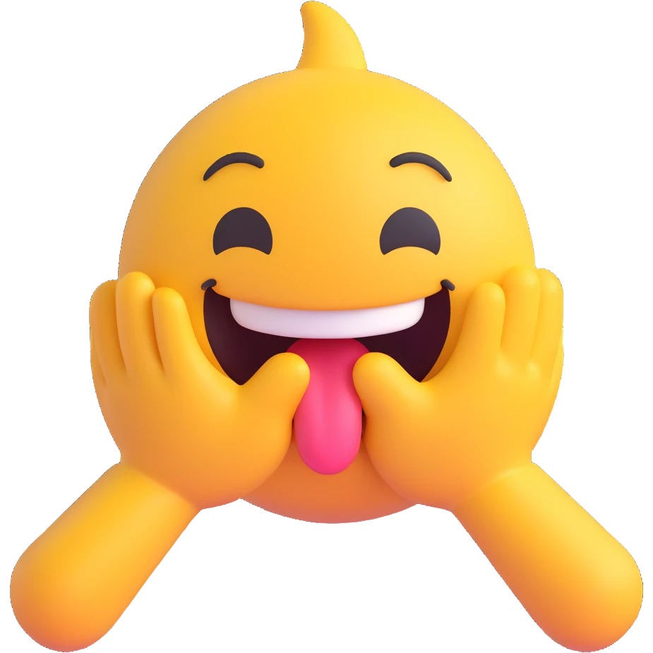 emoji with tongue out, smirking, rubbing hands together emoji