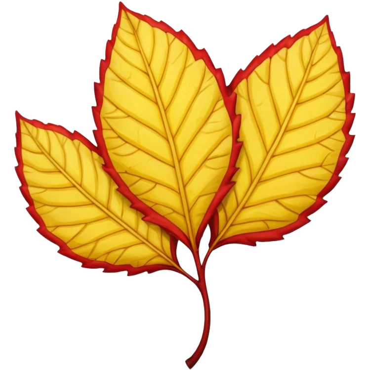 yellow and red lanceolate leaf  emoji