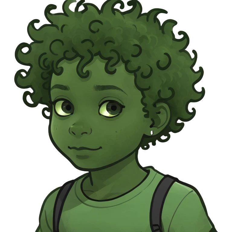 Black kid with curly hair saying yoo  emoji